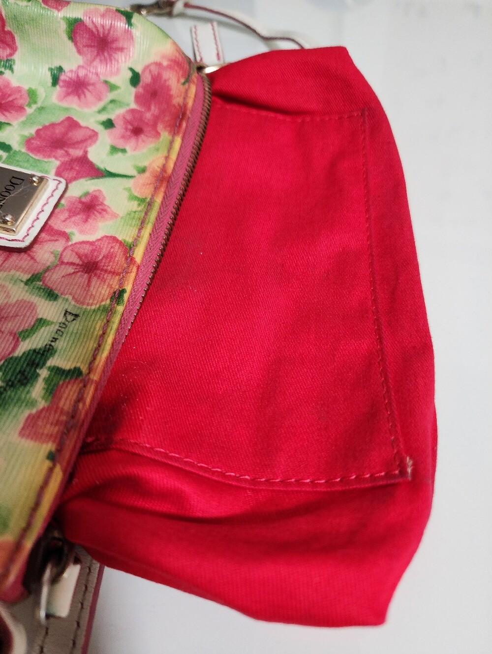 Dooney & Bourke Pink Floral Wristlet with Green Accents - Picture 8 of 12